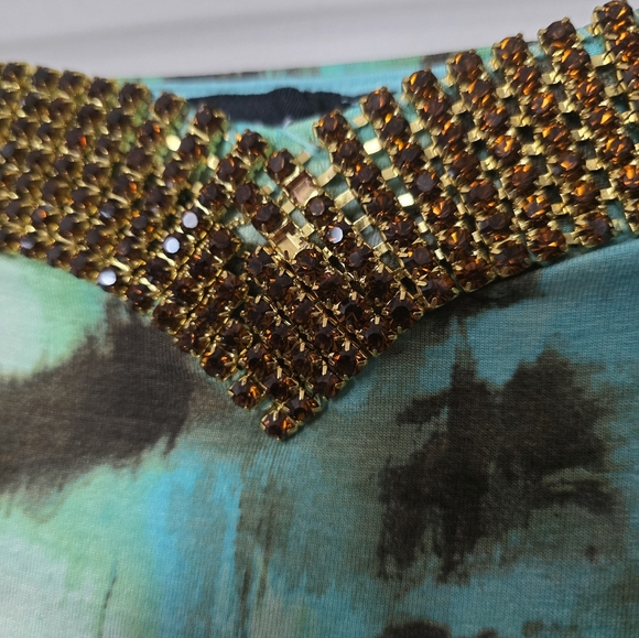 Nwot Sky Brand crystal rhinestone cutout strapless dress Size Xtra Small-flawed - Picture 4 of 7